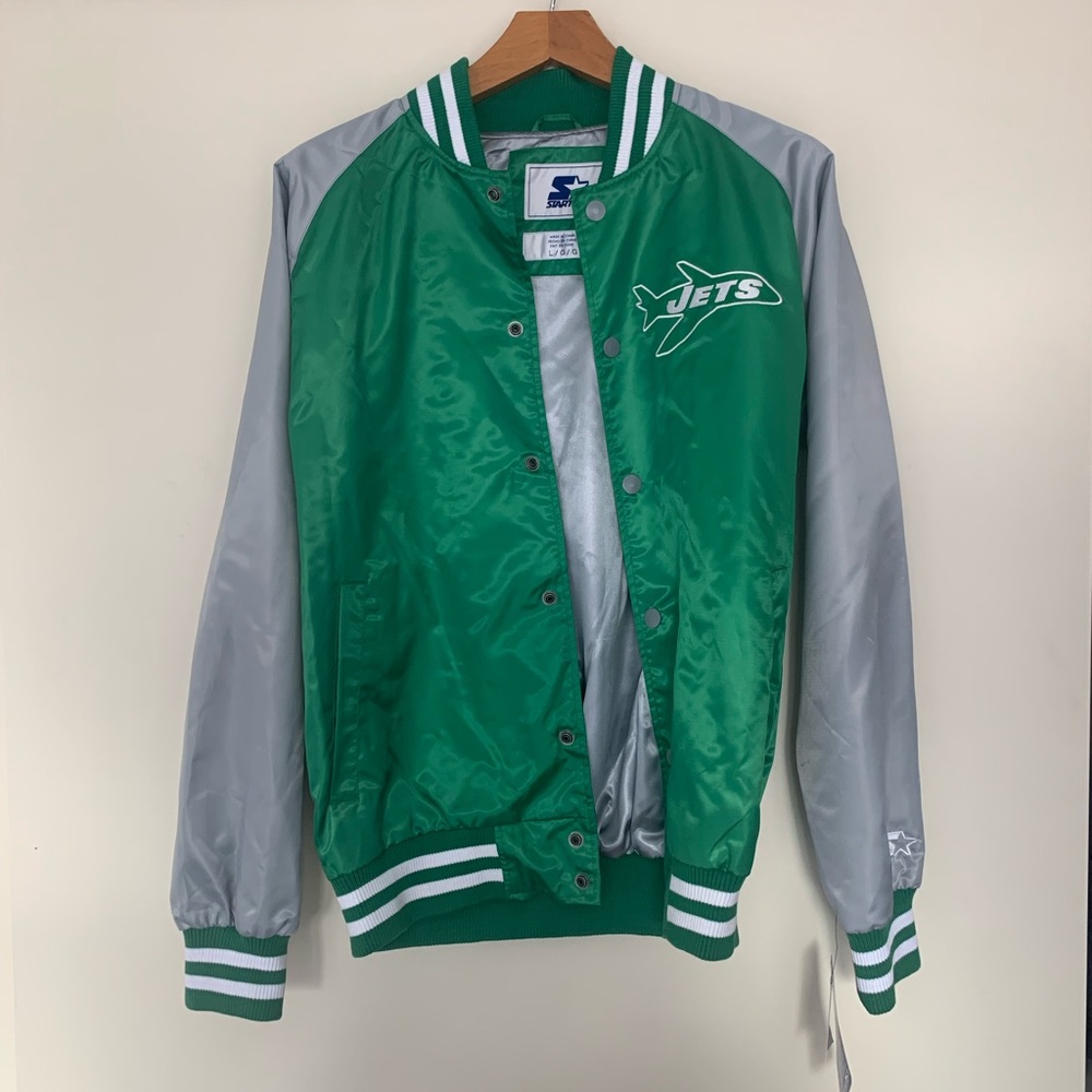 New York Jets Starter Satin Varsity Jacket Size L